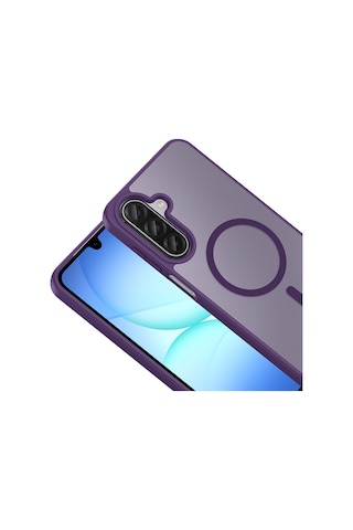 Ardemix Samsung Uyumlu Galaxy A17 Kılıf M-safe Şarj Özellikli Zore Babet Kapak - Derin Mor