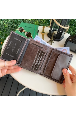 Modica Eretna - Hakiki Deri Bozuk Para Bölmeli Erkek Cüzdan