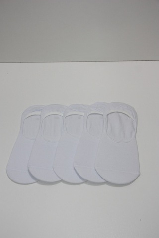 Nacar Store Erkek Beyaz Pamuklu Basic Babet Çorap 5'li