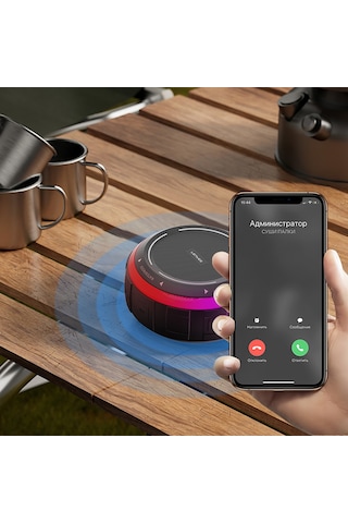 Lenyes S223 Rgb Işıklı Askı Aparatlı Mini Bluetooth Speaker Hoparlör V5.3 Siyah Siyah