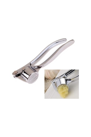 Paslanmaz Çelik Sarımsak Ezici Pratik Sarımsak Ezeceği- Metal Sarımsak Ezeceği Gri