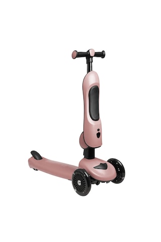 Casual 3 Tekerlekli Işıklı Katlanabilir Oturaklı Scooter Somon