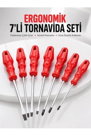 Znv Zenvia Mey İthalat 7li Tornavida Seti Düz Ve Yıldız Uçlu Çok Amaçlı Kullanım Znv2025 Cmn 01626318