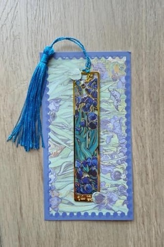 Kolbi Craft,irisler Van Gogh Püsküllü Altın Renk Metal Kitap Ayracı Hediyelik Sanatsal