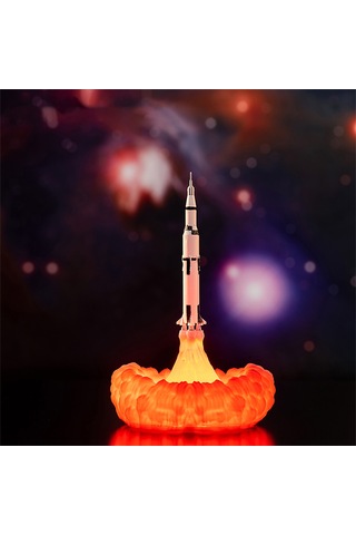 3d Baskı Roket Masa Lambası Komidin Lambası Sıcak Led Beyaz L6165-4 Beyaz