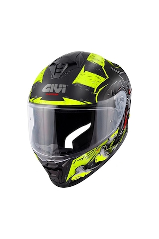 Gıvı 50.x Wıld Mat Siyah-neon Sarı Kask Neon Sarı