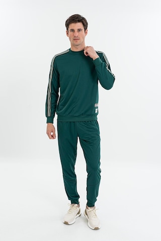 Maraton Comfort Erkek Bisiklet Yaka Yeşil Sweatshirt Yeşil