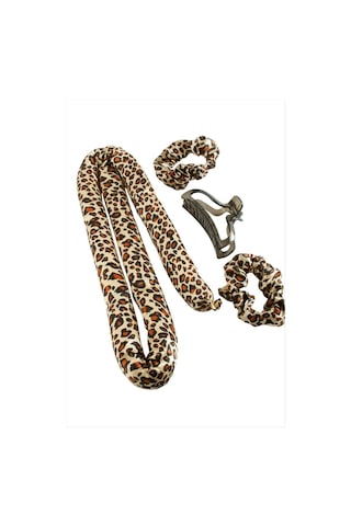 Leopar - 989 - Desenli Bugidi Saç Şekillendirici Sünger Set - Csmo-tex - - Kahverengi