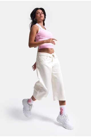 Itsbasic Kadın Kırık Beyaz 7s6-101 Straight Fit Maxi Bermuda Denim Şort