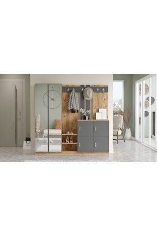 Robinhome Robin Home Lora Vestiyer Portmanto Ayakkabılık Çam-Antrasit