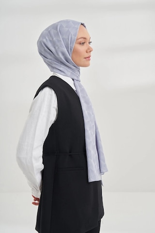 Armanda Cotton Monogram Geometrik Desen Şal 3120 Gri