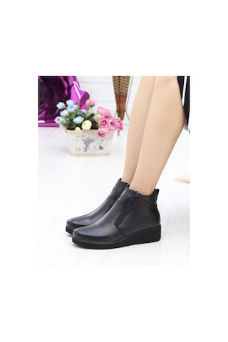 Nesil Shoes Arx 431 Siyah Hakiki Deri Günlük Kadın Bot Siyah
