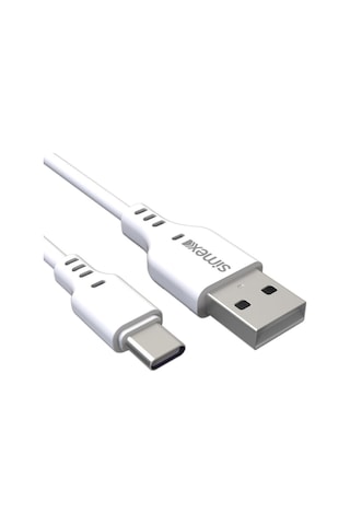 Simex SPK-04 Deluxe Type-C Data Şarj Kablosu Beyaz 1.2 M