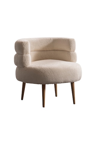 Barel Özel Tasarım Çay Seti, Berjer Ve Puf Ofis Balkon Cafe Bahçe Salon Mobilyası 2 Li Takım Krem Krem