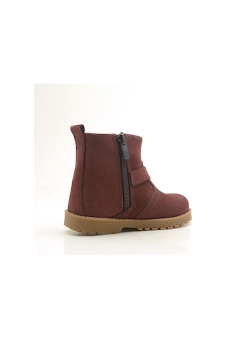 Rakerplus Hakiki Deri Fermuarlı Kürklü Unisex Bebek Bot Bordo