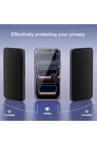 Bs Apple Uyumlu iPhone 17 Pro Görünmez Hayalet Full Kaplayan Anti Static Ekran Koruyucu Cam