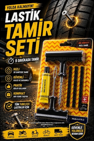 Lastik Yama Tamir Seti Patlak Lastiklere Hızlı Ve Güvenilir Çözüm