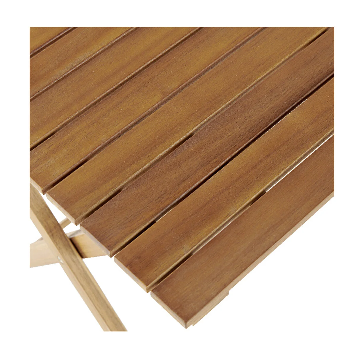 Bahçe Balkon Masası Ahşap Katlanır Yer Kaplamaz 60 60 Cm Açık Kahverengi