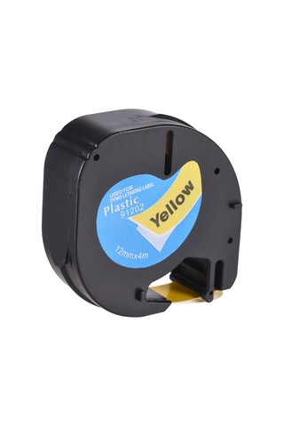 Tenfowee Dymo Lt-100h Uyumlu Manuel Etiket Bandı 91202 - 12mm Genişlik 4m Uzunluk Sarı Renk