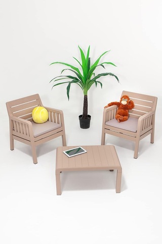 Lara 1+1+s Bahçe Takımı Balkon - Bahçe - Teras Mobilyası/cappucino Diğer
