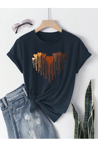 Eriyen Kalpler Baskılı Tasarım Tshirt Lacivert