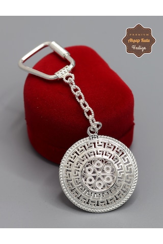 Karo Desenli Model 925 Ayar Gümüş Telkari Anahtarlık 201025143 Gümüş