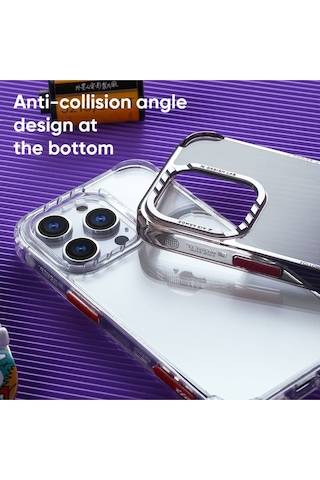 Rock Apple Uyumlu iPhone 14 Pro Kılıf Air Serisi Şeffaf Silikon - Siyah Siyah