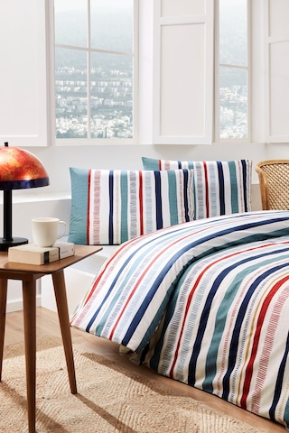 Floretta Tracejada Çift Kişilik Nevresim Takımı MAVI