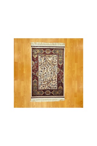 Hayat Ağacı Desenli 120 X180 Cm İpek Halı Bordo Hayat Ağacı Desenli 120 X180 Cm İpek Halı Bordo