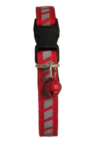 Pettagart Kırmızı Reflektörlü Neoplan Yumuşak Doku Ayarlanabilir Kedi Boyun Tasması 22-30 Cm