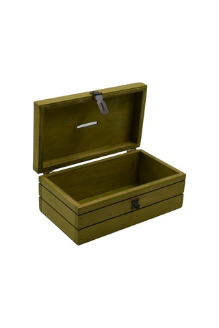 Ahşap Asma Kilitli Kutu Tipbox Bahşiş Kutusu 25cm X 14cm