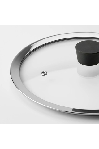 Ikea Klockren Cam Tencere Kapağı 25 Cm Krom - Şeffaf 1 Adet Şeffaf - Gri