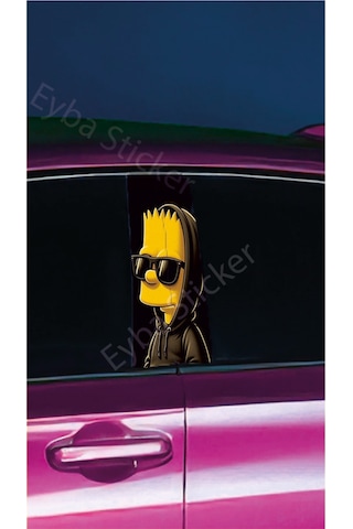 Araç Kapı Direk Kaplama Folyosu Simpson Desenli Drk2 Sağ Sol Takım 2 Adet - 22x50 Cm