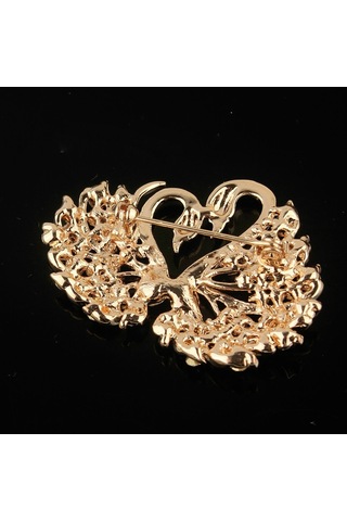 Sones Kadınlar İçin Kristal Kuğu Broş Pins Hayvan Yapay Elmas Broşlar Şampanya