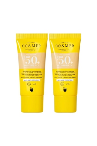 Tüm Cilt Tipleri İçin Renkli Suya Dayanıklı Spf50+ Güneş Kremi - Skinvisible Cc Spf50+ - 30 Ml 2 Paketi