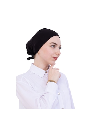 Modish Group Pratik Bone Pamuklu Tesettür İç Bone, Başörtüsü İçin Hazır Viskon Şapka, Namaz Günlük Kullanım İçin Siyah