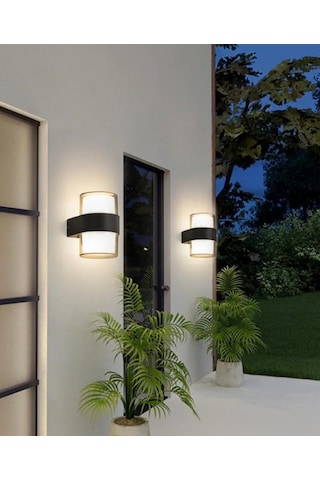 Duvar Led Lamba 12w Gün Işık 3200k Bahçe Teras İç&dış Mekan Dekoratif Led Aplik Aydınlatma 2 Adet Çok Renkli