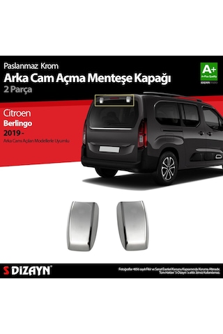 Citroen Berlingo Krom Arka Cam Açma Menteşe Kapağı 2 Prç 2019 Üze