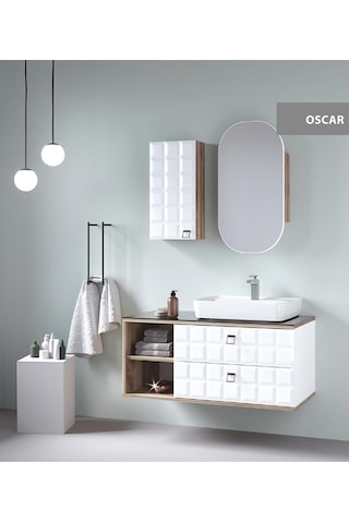 Denko Oscar 95 Cm Banyo Dolabı Takımı Çok Renkli