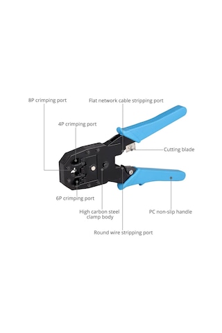 Rj45 Ethernet Rj11 Rj12 Rj45 Telefon Sıkma Çakma Pensesi Cat5 Cat6 Pense+ Kablo Soyucu