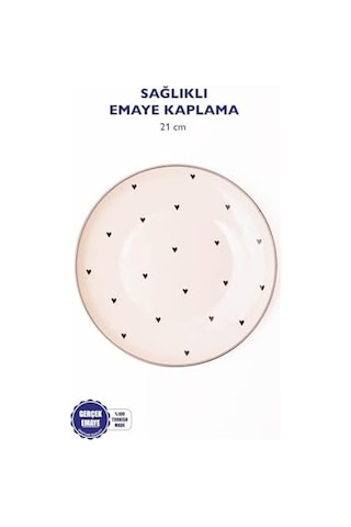 Black Cupid Emaye Sunum Tabağı Açık Gri