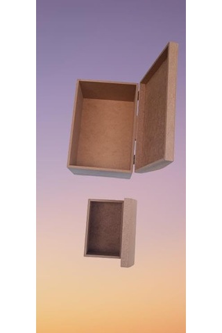 Hobi 90042 Dekoratif Sandık Seti Model Mini İkili Ham Ahşap Mdf El Yapımı