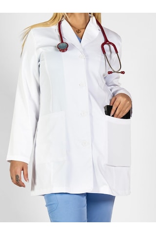 Prof Medikal Önlüğü Yüksek Kalite ''jasmine'' Beyaz Önlük Doctor Hemşire Öğretmen 001