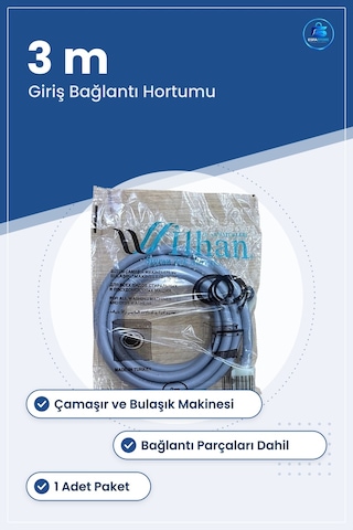 Temiz Su Hortumu 3 M Çamaşır Ve Bulaşık Makinesi Yedek Parça Giri