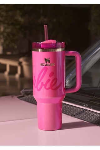 Stanley X Barbie Quencher Tumbler Pipetli Termos Bardak 40 Oz 1.18 L Pembe Koyu Pembe