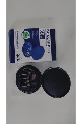 Yifomall 60w Hızlı Şarj Çift C Kablosu, Çok Fonksiyonlu Dönüştürücü, Telefon Tutucu Ve Saklama Kutusu - Siyah iPhone Uyumlu, Type-c, Android Uyumlu