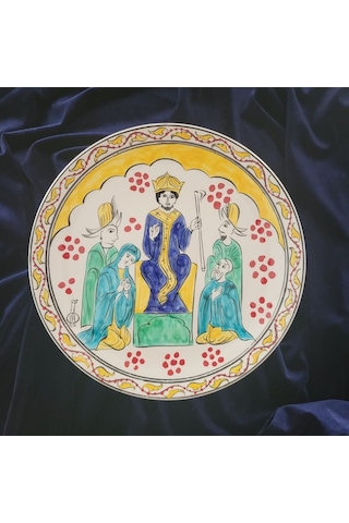 İsa Mesih'in Vaazı 25x25 Cm El Boyama İznik Çini Tabak