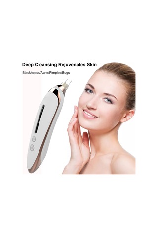 Hangfox Yüz Temizleme Aleti: Abs Malzeme Akne Karaburun Çıkarıcı, 500mah Pil, 3 Seviye Emme Gücü, 4 Farklı Uç, Gümüş Beyaz