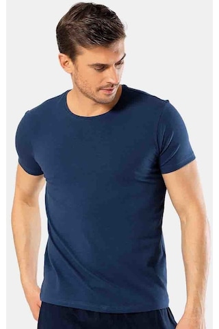 Cacharel Erkek Bisiklet Yaka Likralı T-shirt 1331/indigo 001
