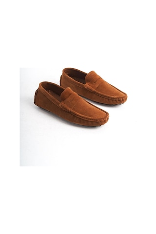 Mubiano Hakiki Deri Erkek Süet Taba Loafer -mssr1277-tb Taba